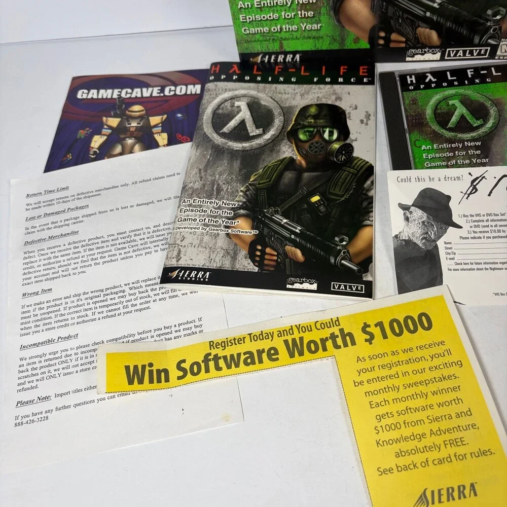 Half-Life Opposing Force PC CD-ROM Big Box Expansion Pack Sierra 1999 Complete